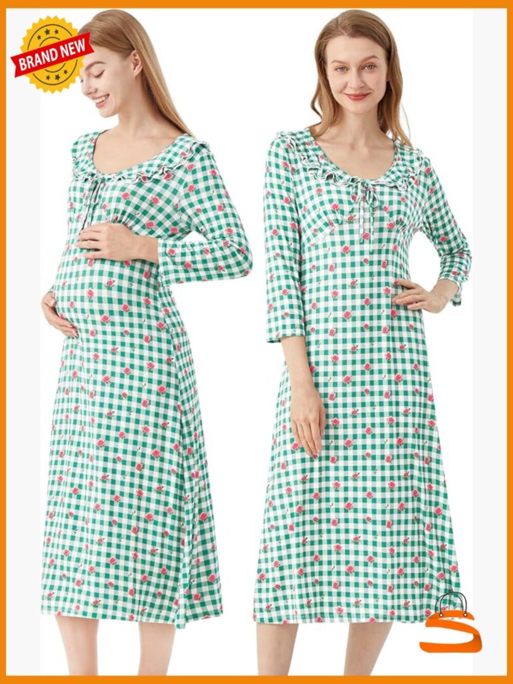 Maternity Dress Ultra Soft Bamboo Viscose Casual Baby Shower